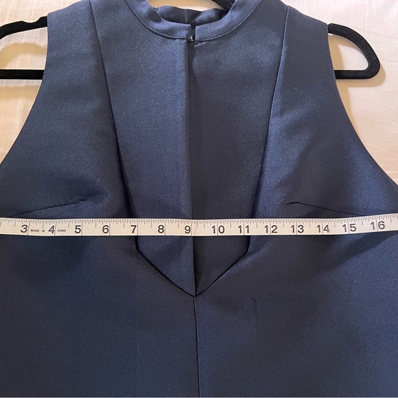 John Paul Ataker Elegant Navy Blue Sleeveless A-Line Cocktail Dress - Picture 8 of 16